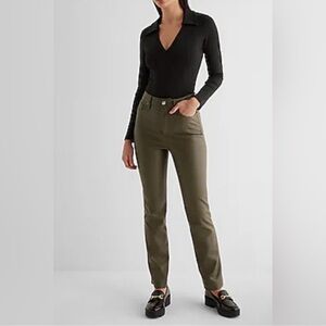 Express 90’s Slim Super High Rise Faux Vegan Leather Pants Size 6 L